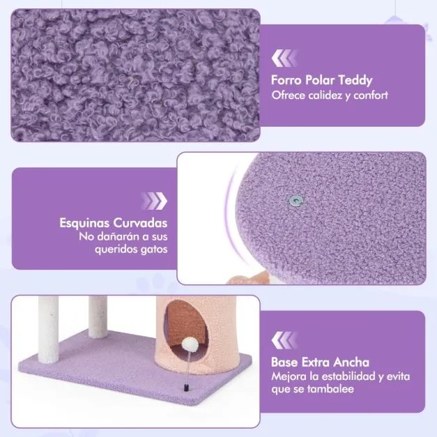 Arranhador para gatos de 167 cm com postes de arranhar cobertos de sisal Plataforma coberta de sisal Poleiro de pelúcia em forma de avião Corda de sis