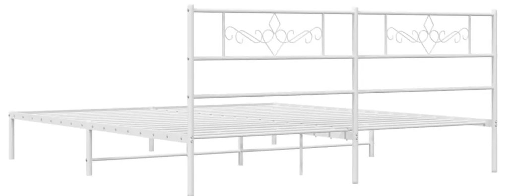 Estrutura de cama com cabeceira 180x200 cm metal branco
