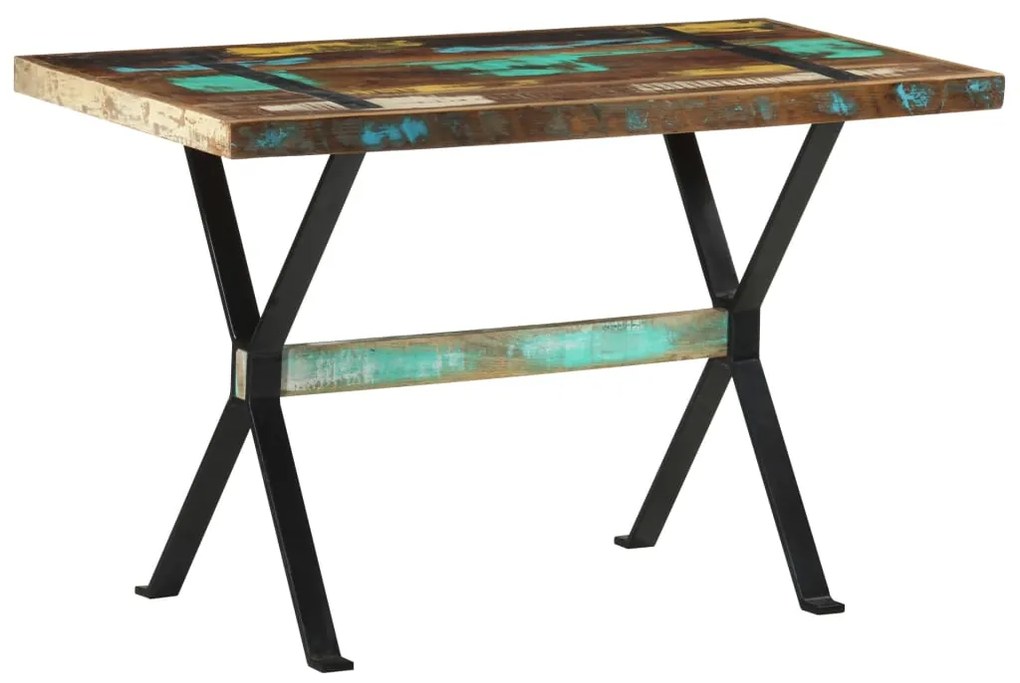 Mesa de jantar 120x60x76 cm madeira recuperada maciça