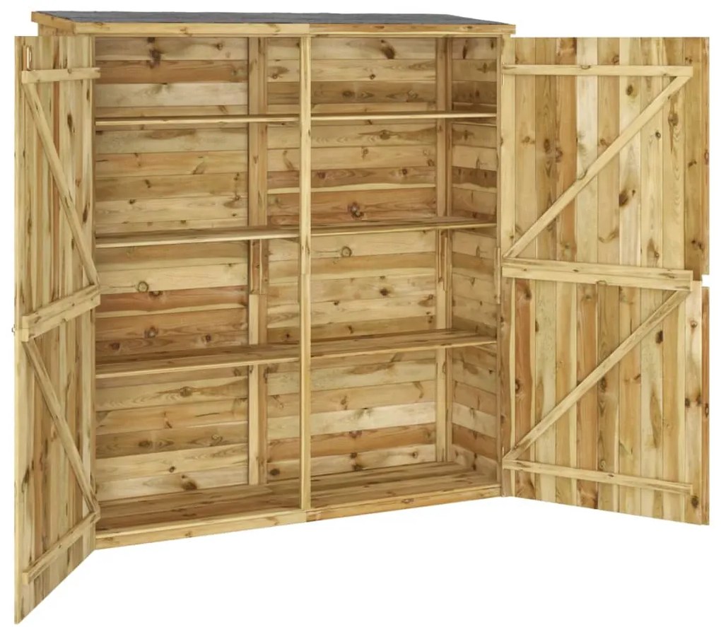 Abrigo p/ ferramentas de jardim 163x50x171 cm pinho maciço
