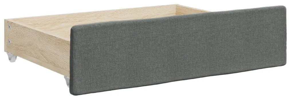 Sofá-cama c/ gavetão e gavetas 90x190 cm tecido cinzento-escuro