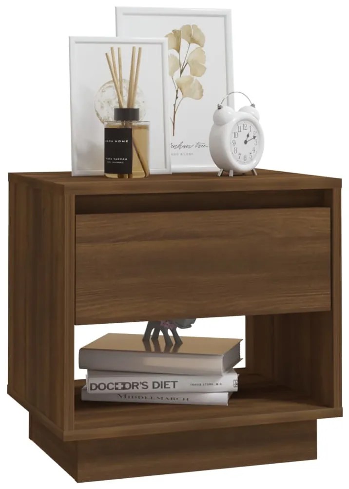 Mesa de cabeceira 45x34x44 cm aglomerado cor carvalho castanho