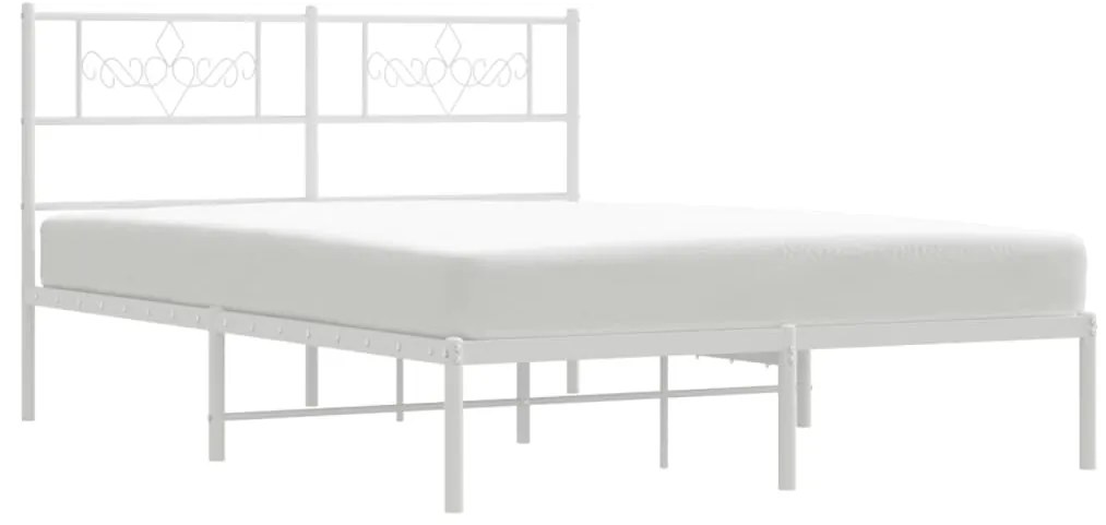 Estrutura de cama com cabeceira 140x200 cm metal branco
