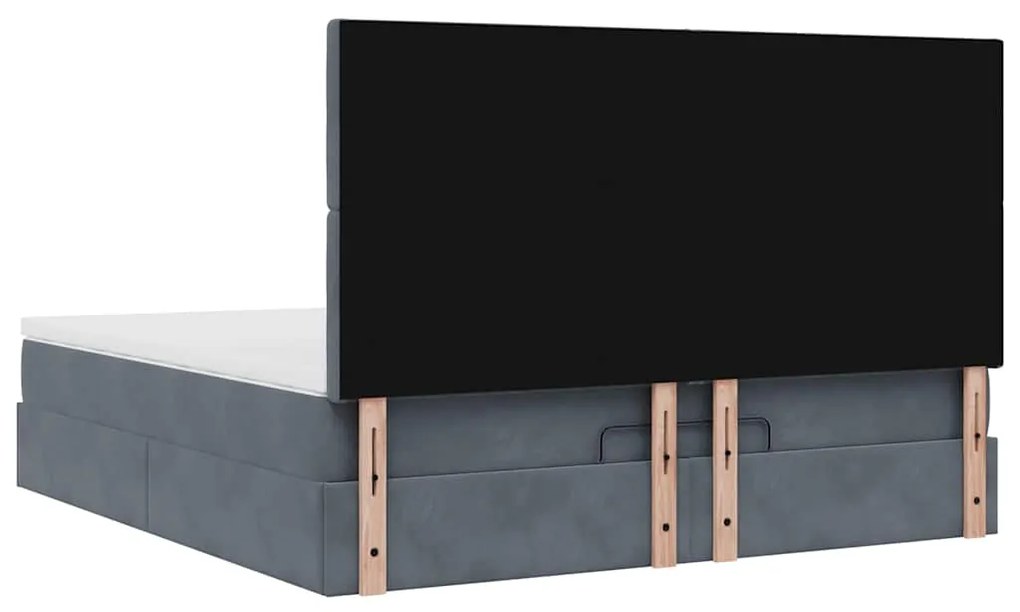 Estrutura cama otomana colchões 180x200 cm cinzento escuro