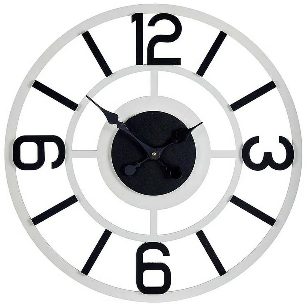 Relógio de Parede Branco Preto Metal MDF (60 x 3,5 x 60 cm)