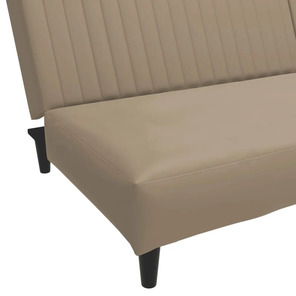 Sofá-cama de 2 lugares couro artificial cappuccino