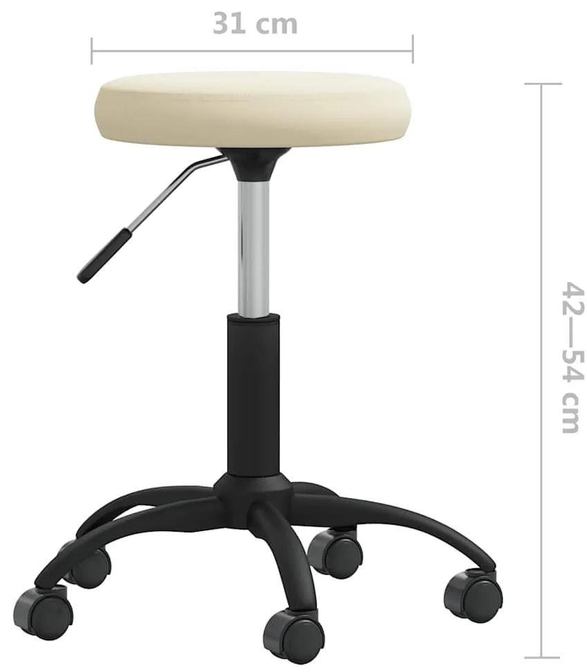 Cadeira de escritório giratória veludo cor creme
