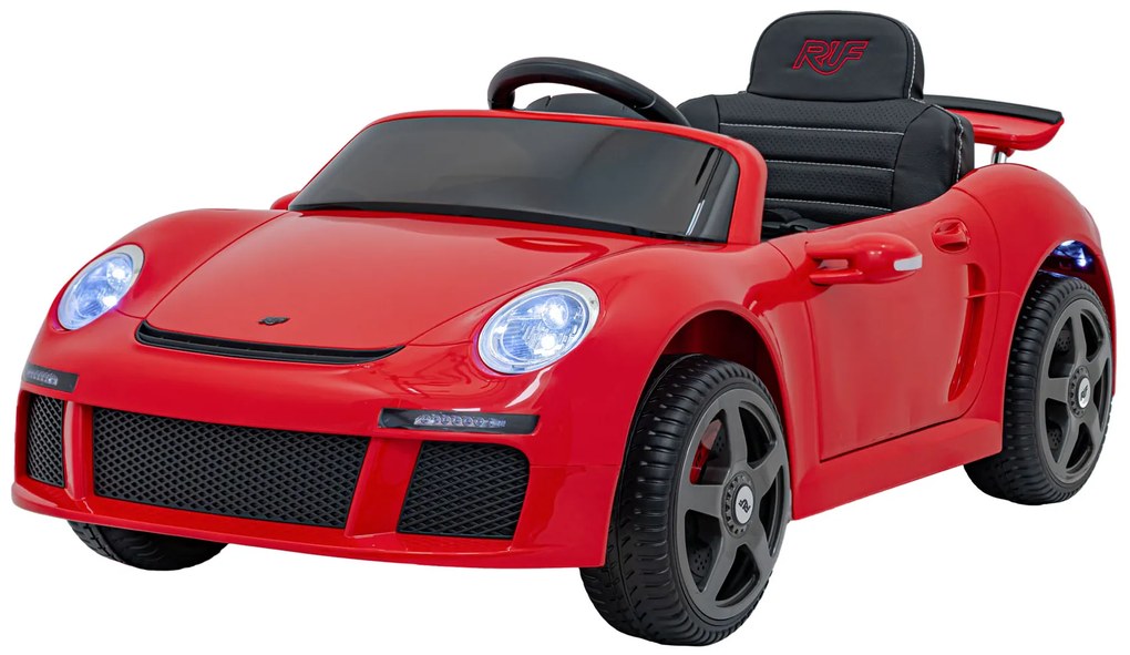 Carro elétrico para Crianças RUF CTR3 12V Rodas Espuma EVA, Assento couro ecológico Vermelho