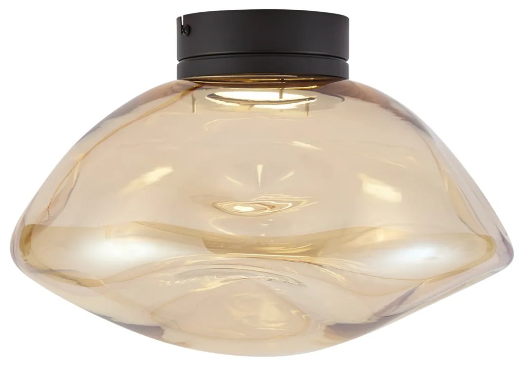 Plafon de design preto com vidro âmbar - Gemma Design