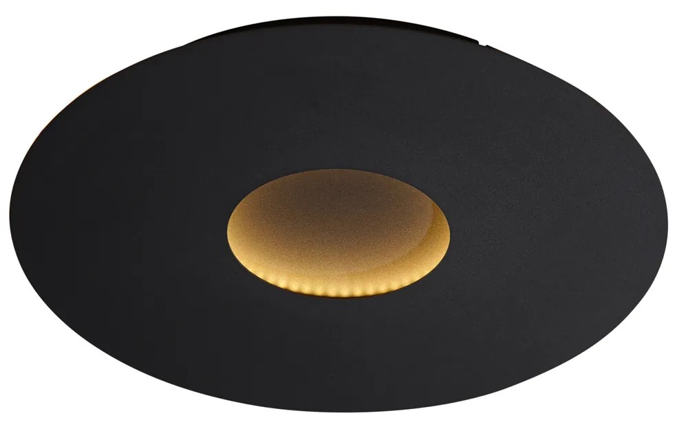 Plafon Moderno Preto 40cm incl. LED Regulável em 3 Níveis - Morning Moderno