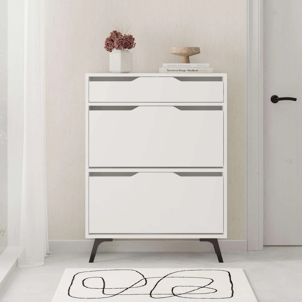 Hall Stand Berlin ABC – Walnut White – 180x200x35 cm
