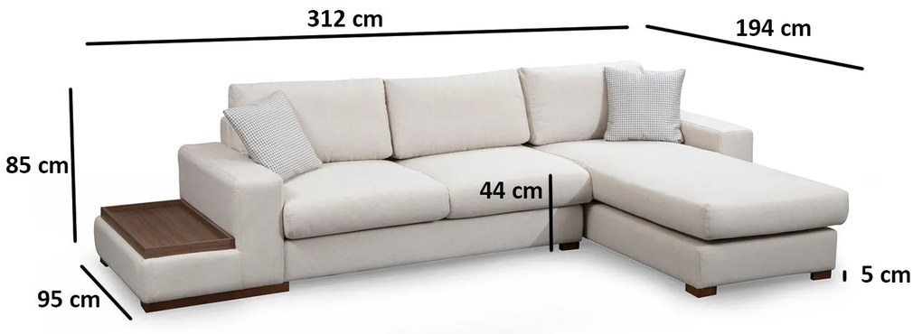 Sofá de Canto Loop - Branco - 312 cm x 194 cm