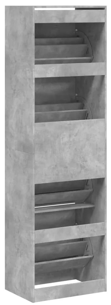 Sapateira c/ 4 gavetas articuladas 60x42x204 cm cinza cimento