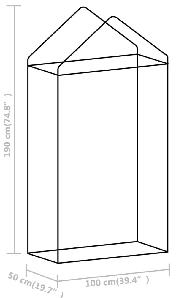 Estufa com estrutura em aço 0,5 m² 1x0,5x1,9 m