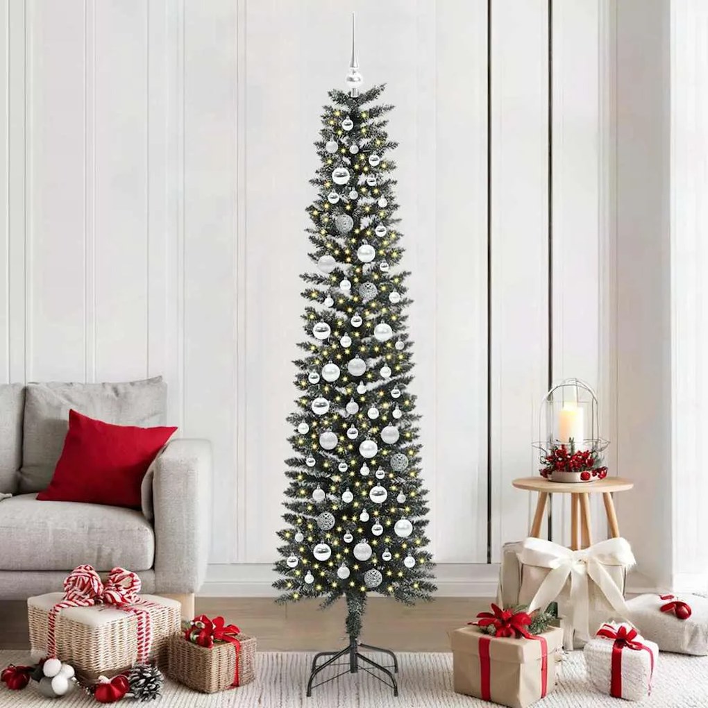 vidaXL Árvore de Natal Artificial Verde 210 cm PVC, Plástico e Aço