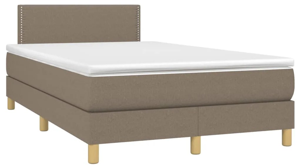 Cama box spring colchão/LED 120x190cm tecido cinza-acastanhado