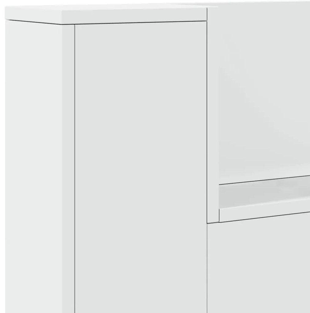 Armário de cabeceira com luzes LED 220x16,5x103,5 cm branco