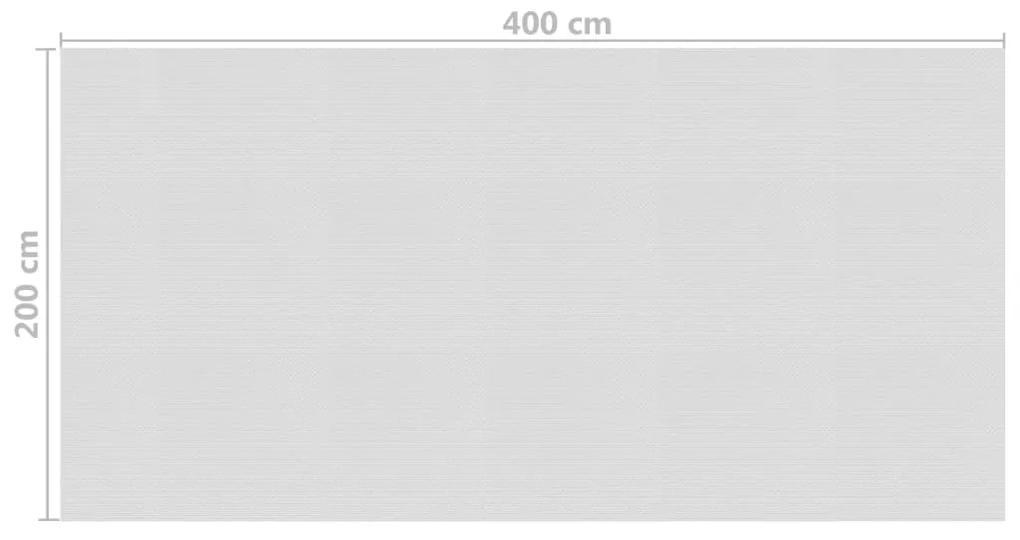 Película p/ piscina PE solar flutuante 400x200 cm cinzento