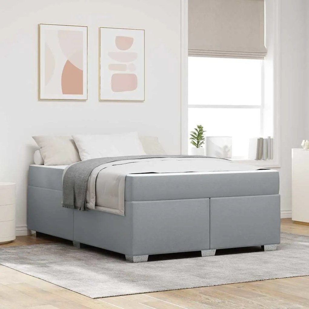vidaXL Estrutura da Cama Outros Cinzento-claro 140 x 200 cm tecido