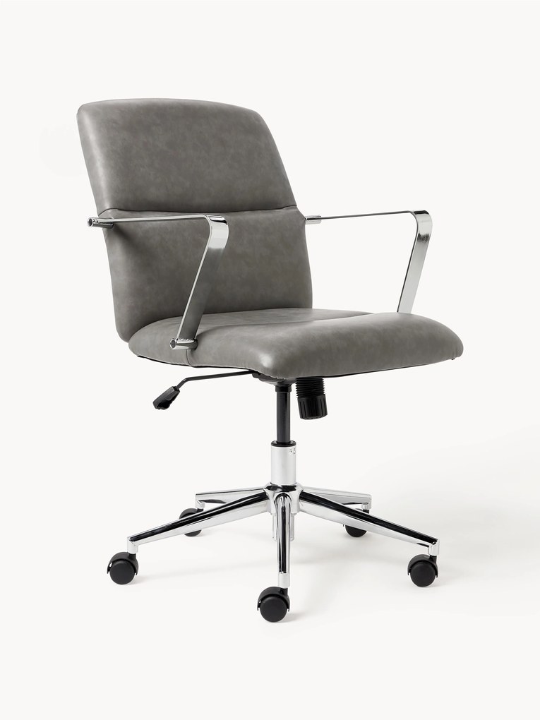 Cadeira de escritório em pele sintética regulável em altura Reto