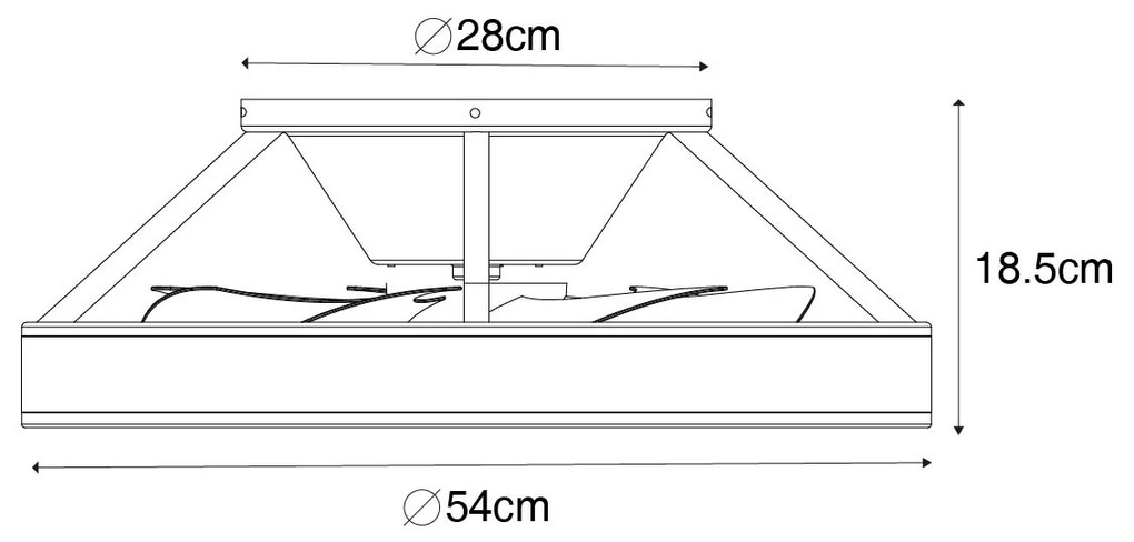 Ventilador de teto inteligente preto com LED com controle remoto - Dave Moderno