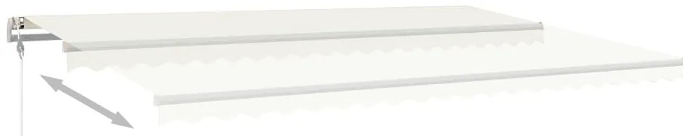 Toldo retrátil manual com postes 5x3,5 m cor creme