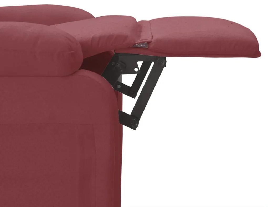 Poltrona de massagens elétrica reclinável tecido vermelho tinto