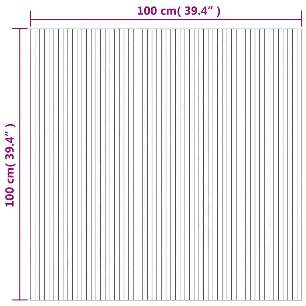 Tapete retangular 100x100 cm bambu cor natural clara