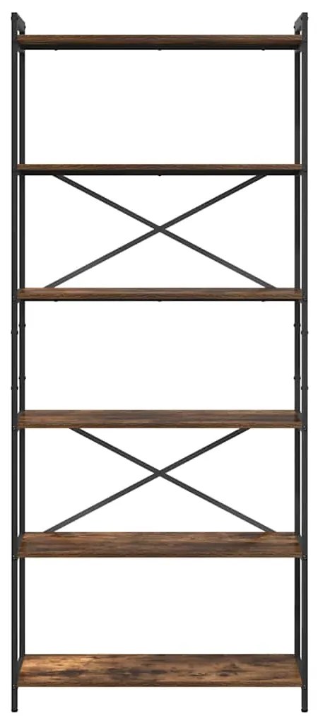 Estante Carvalho fumado 80 x 30 x 188 cm Madeira e Aço