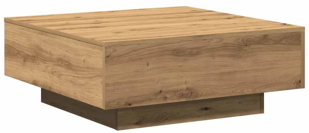 Mesa de Centro Carvalho Artesanal 80x80x31 cm Madeira Engenharia