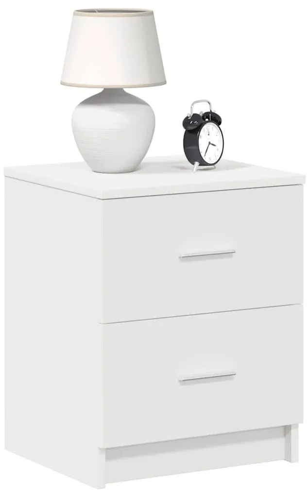 Mesas de cabeceira 2 pcs com 2 gavetas 40x36x50 cm branco