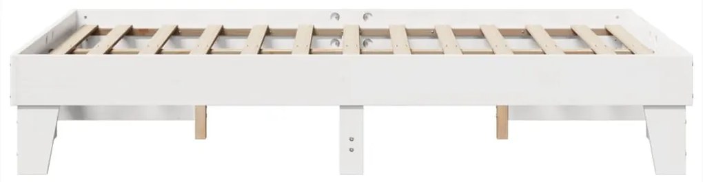 Cama sem colchão 135x190 cm madeira de pinho maciça branco