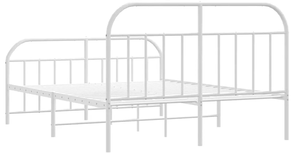 Estrutura de cama com cabeceira e pés 150x200 cm metal branco