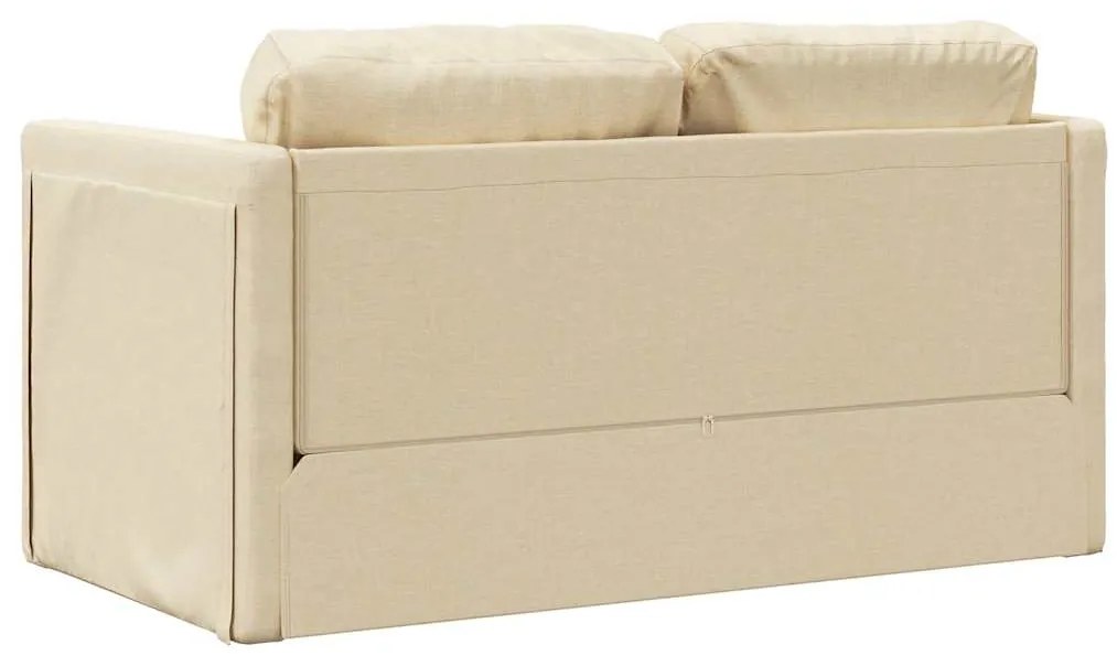 Sofá-cama sem pés 112x174x55 cm tecido cor creme