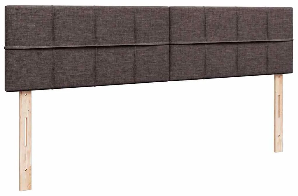Estrutura de cama otomana com colchões tecido castanho escuro