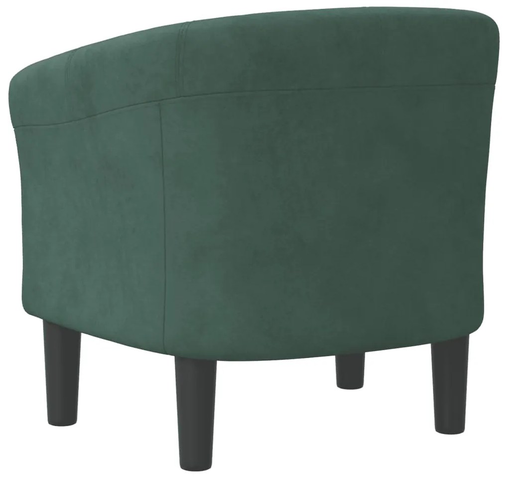 Poltrona veludo verde-escuro