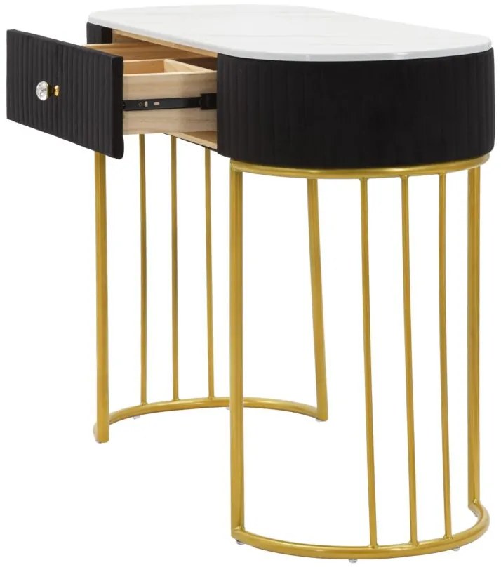 MESA DE CONSOLA MONTPELLIER 100x43x74 CM PRETA E DOURADA