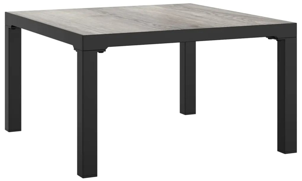 3 pcs conjunto lounge de jardim vime PE preto e cinzento