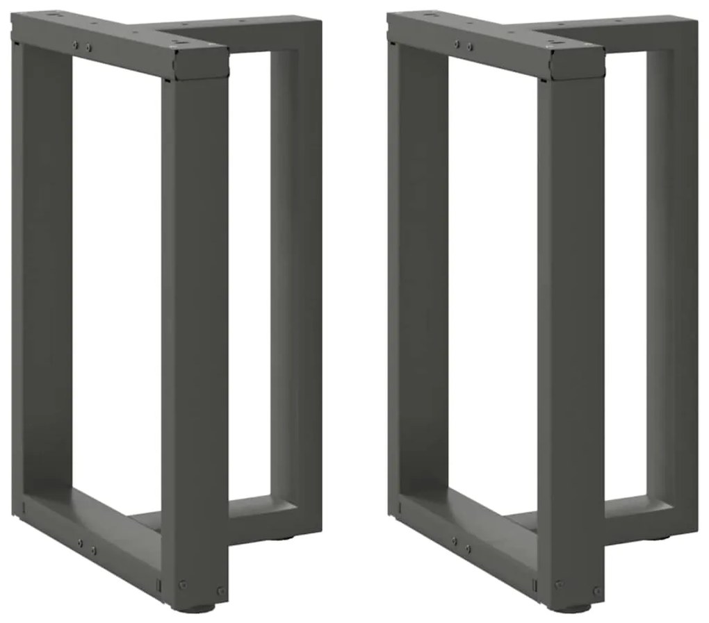 vidaXL Pés para mesa de jantar em forma de T, 2 peças, antracite, 50x35x(72-73) cm, aço