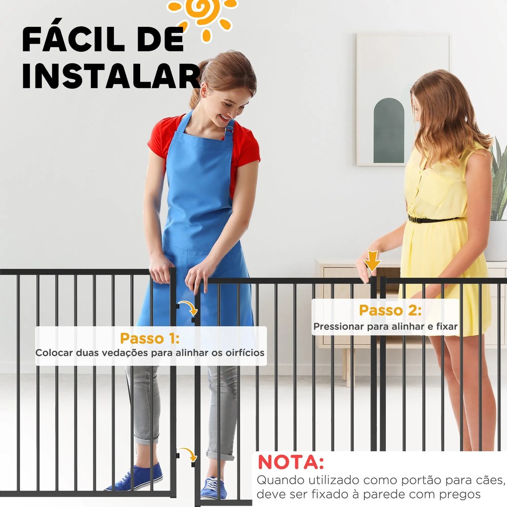 PawHut Parque para Cães Cercado para Cães com 8 Painéis 60x76 cm Parqu