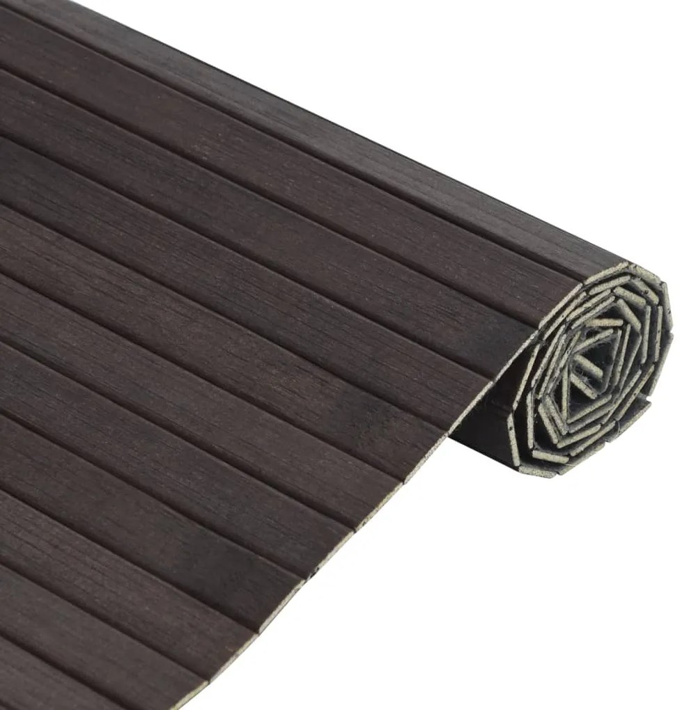 Tapete retangular 100x300 cm bambu castanho-escuro