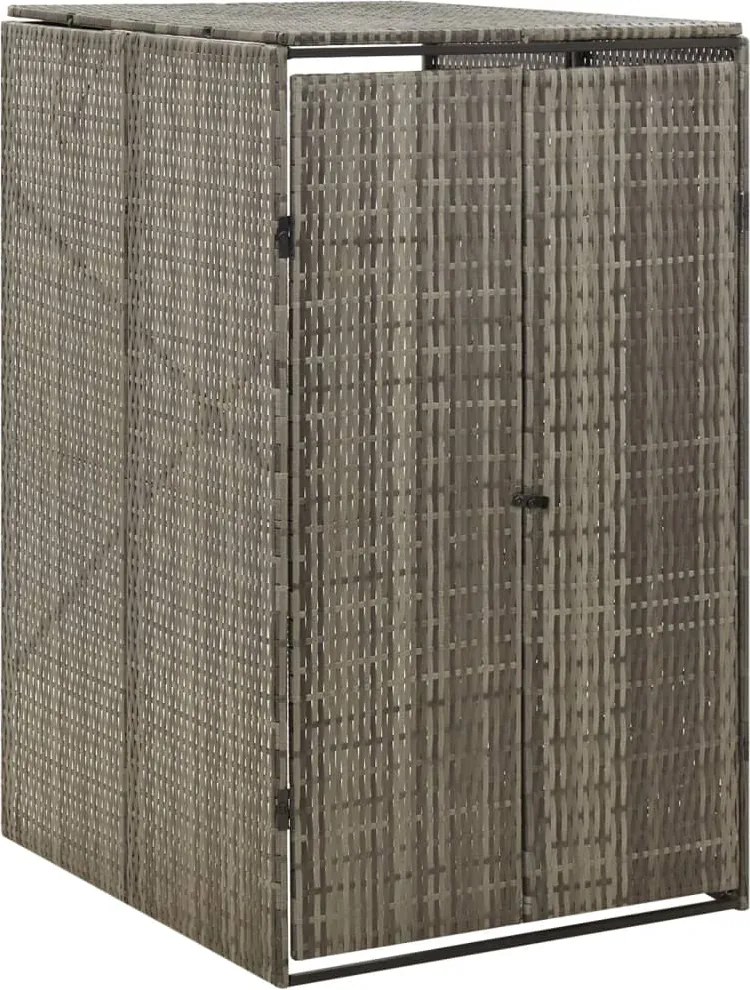 vidaXL Unidade arrumação caixote do lixo 70x80x117 cm vime PE cinza