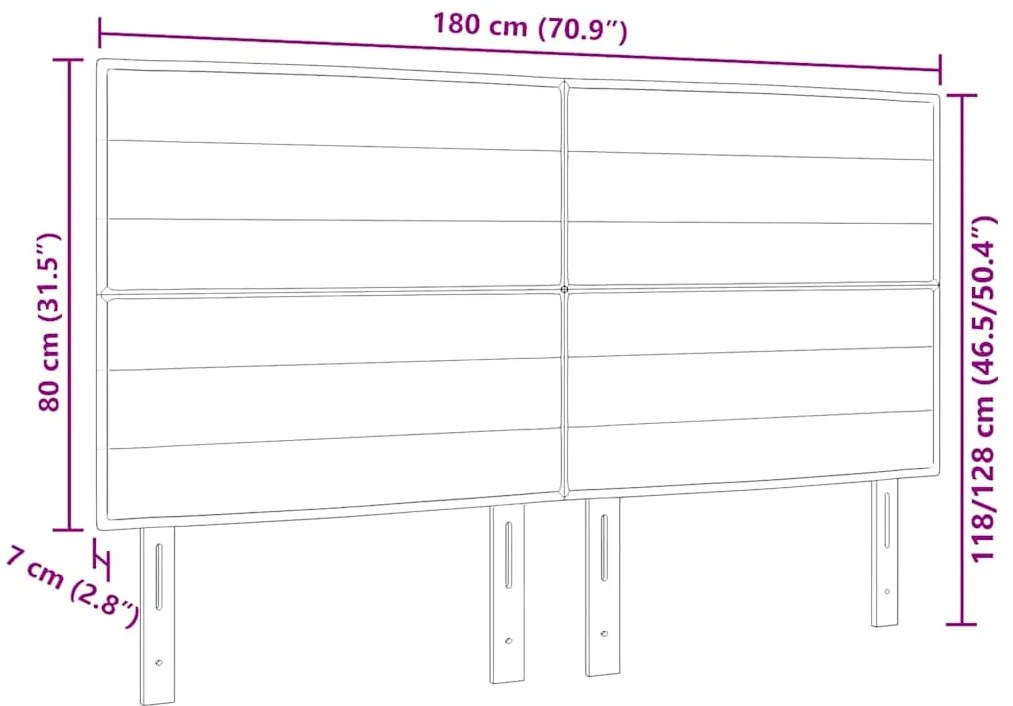 Cabeceira Design Linhas Castanho Escuro 180 cm Tecido