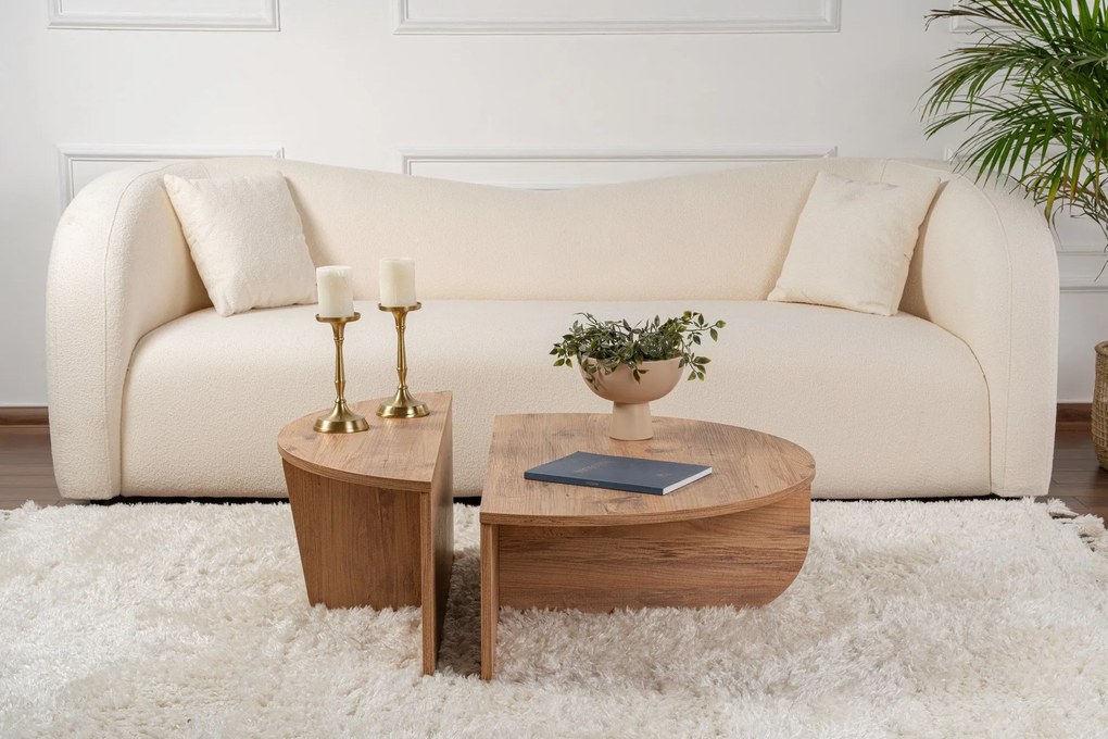 Mesa de Café Orion - Cor Pinho Atlântico - 90x30x60cm e 85x35x30cm
