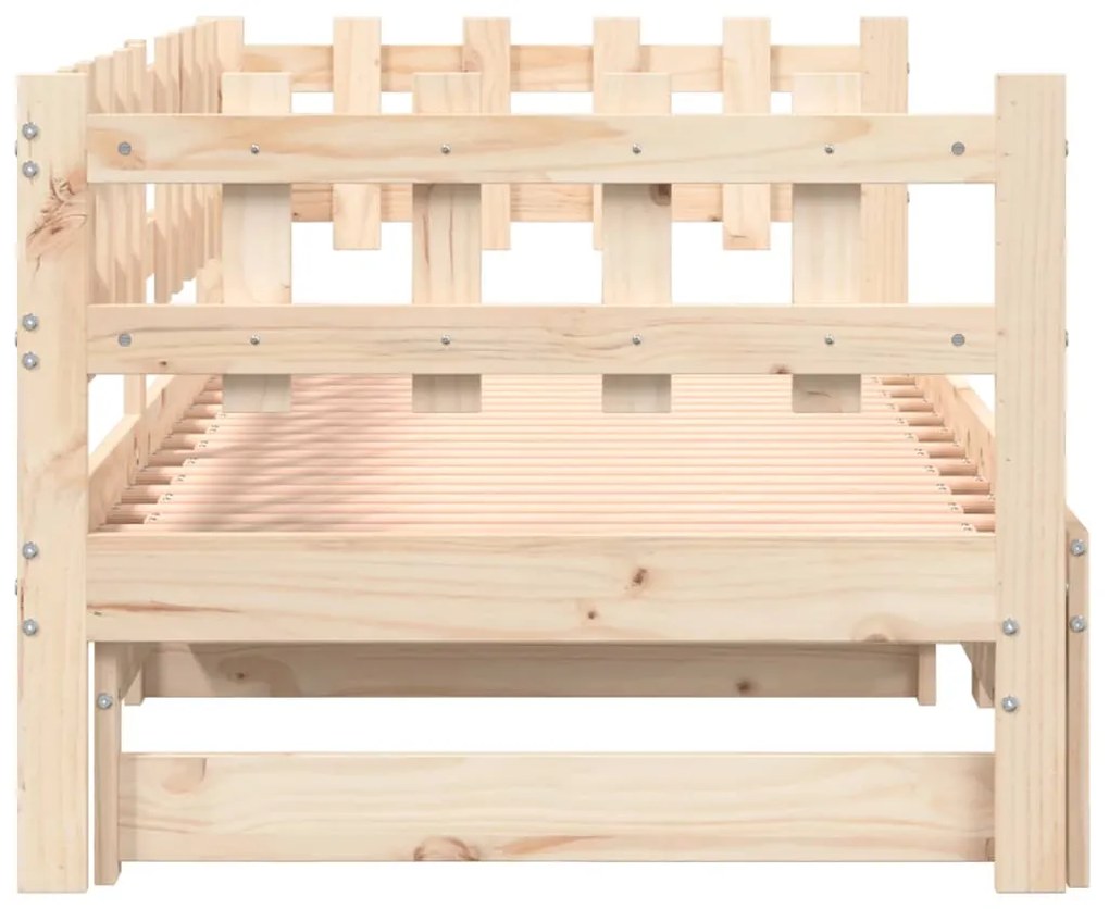 Sofá-cama de puxar 2x(90x200) cm madeira de pinho maciça