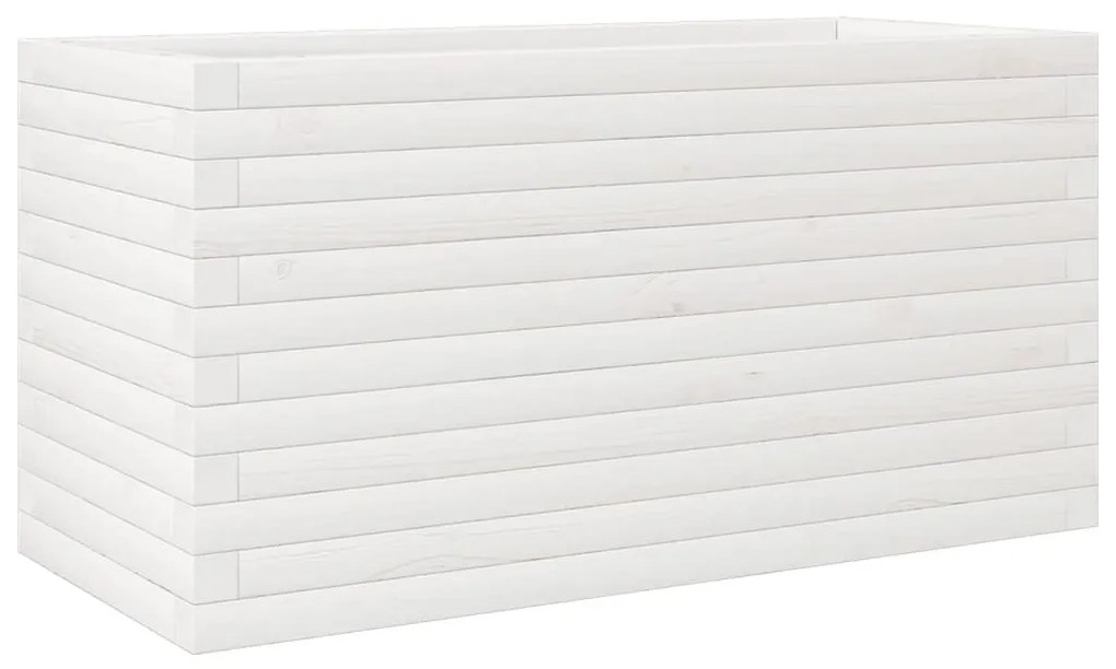Vaso/floreira de jardim 90x40x45,5 cm pinho maciço branco