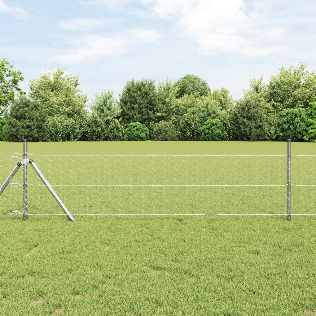Cerca Hexagonal vidaXL 0.4x25 m Aço Galvanizado