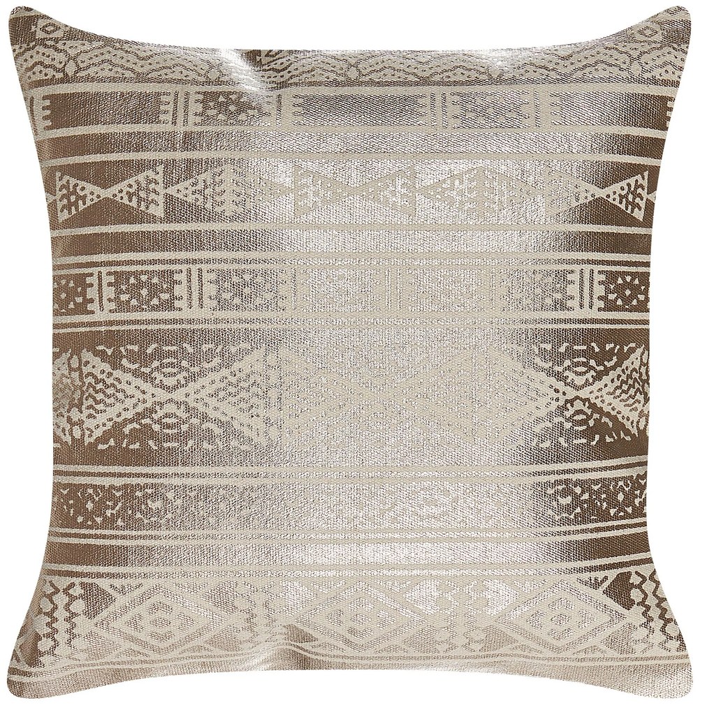 Conjunto de 2 almofadas de algodão com padrão geométrico rosa dourado 50 x 50 cm OUJDA Beliani