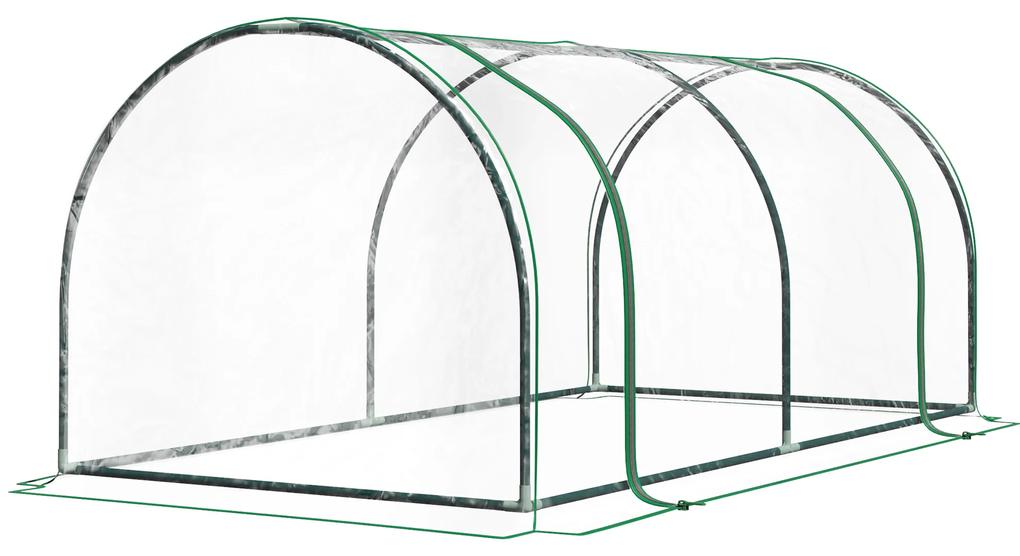 Estufa 200x100x80cm para Jardim Terraço Cultivo de Plantas Estufa com Estrutura de Aço Cobertura PVC Transparente