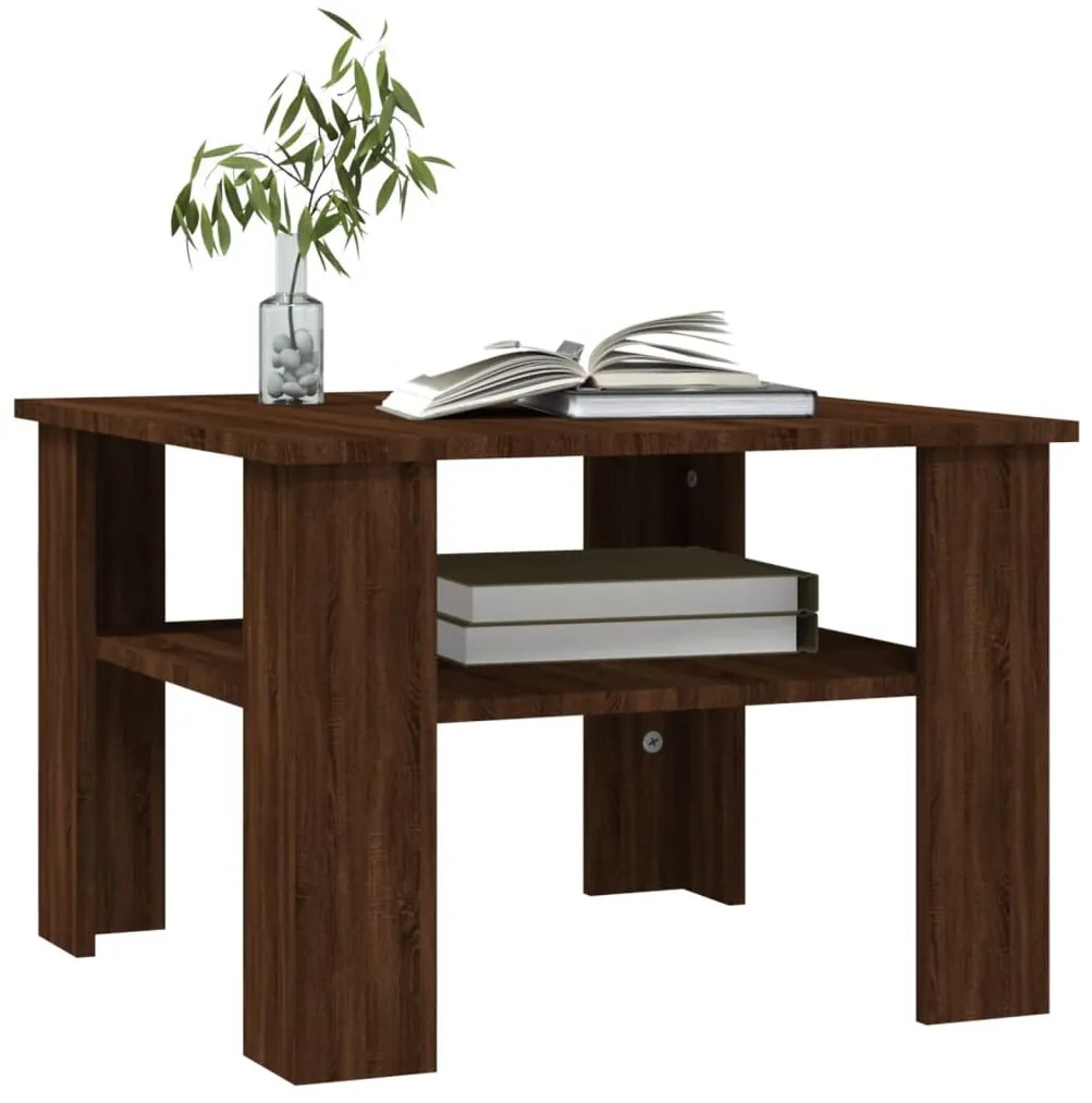 Mesa centro 60x60x42 cm derivados de madeira carvalho castanho